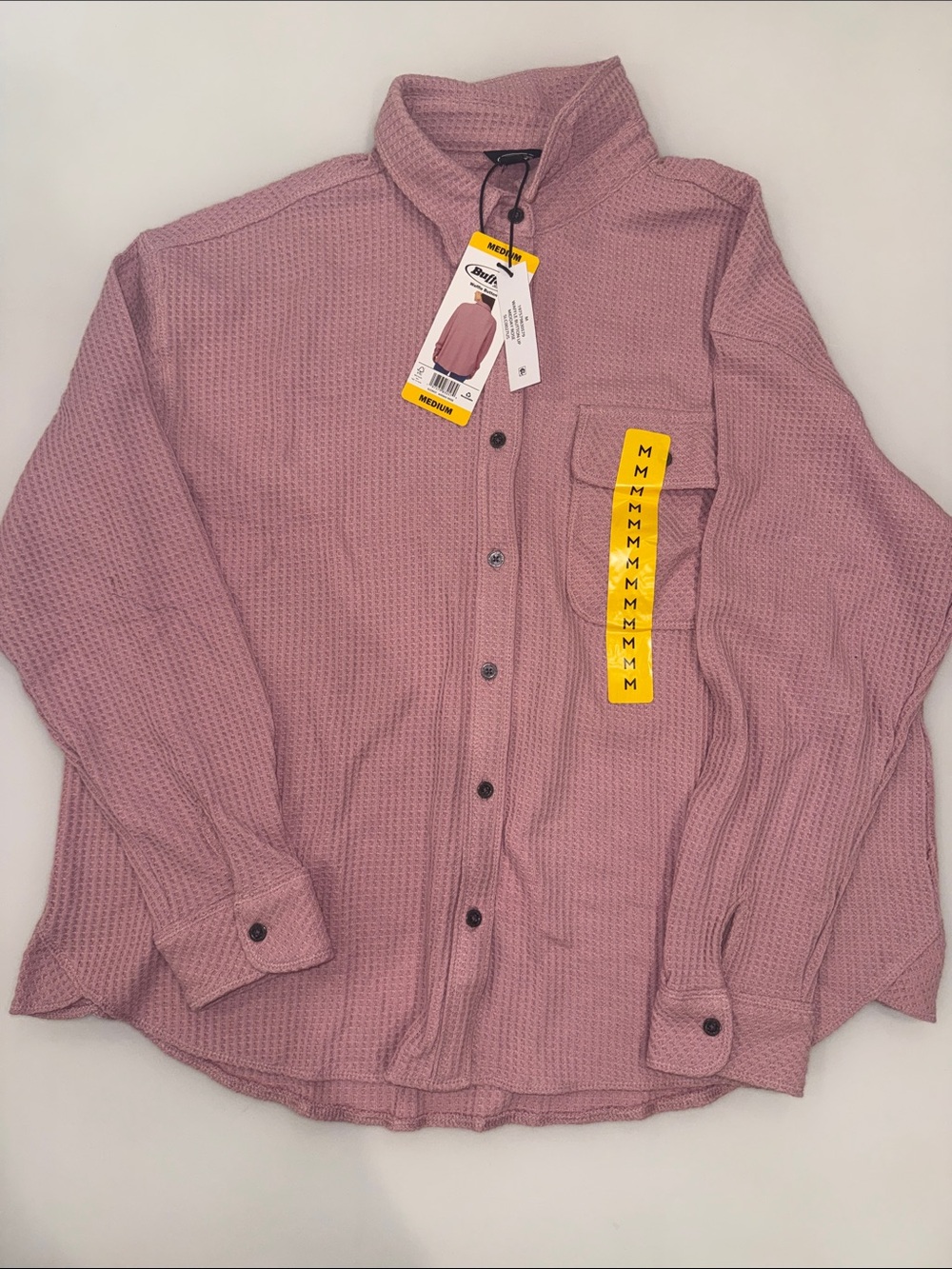 Buffalo Jeans women’s waffle Button-Up Shirt - Dusty Rose